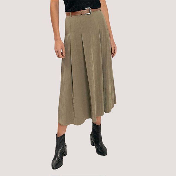 SAIA LEZ A LEZ VISCOSE VERDE MIDI FEMININA