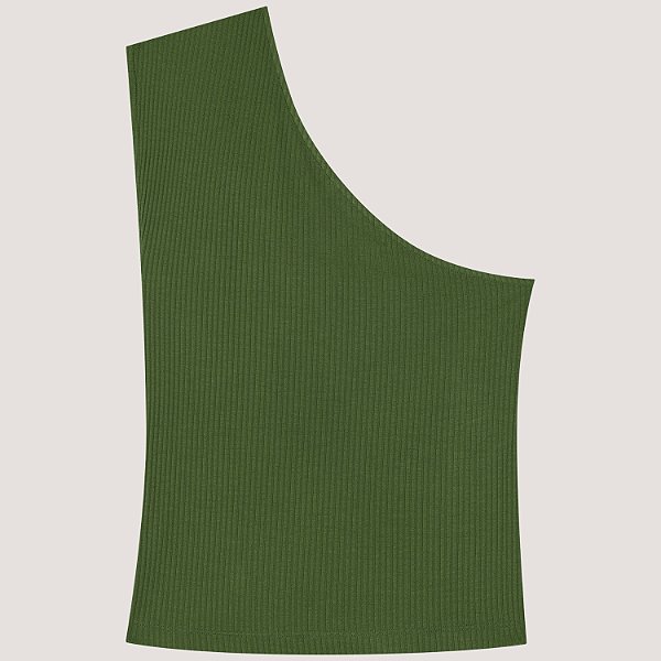 BLUSA LEZ A LEZ NULA MANGA VERDE CANELADA FEMININA