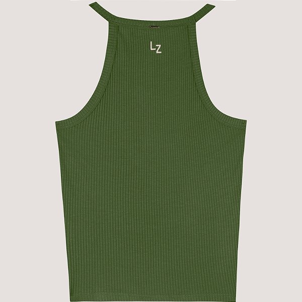 BLUSA LEZ A LEZ REGATA VERDE CANELADA FEMININA
