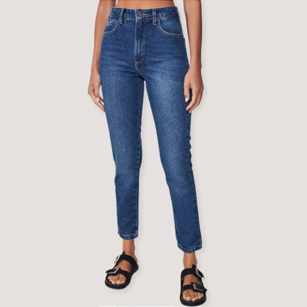 CALÇA COLCCI JEANS ESCURO BRUTO MOM FEMININA