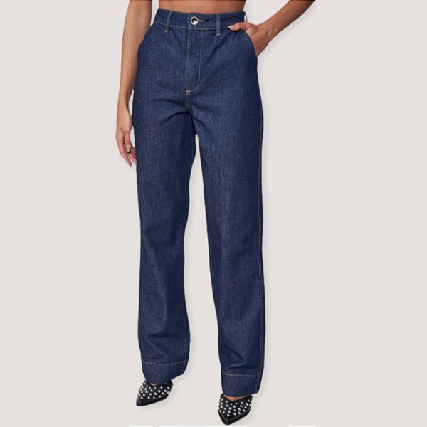 CALÇA COLCCI JEANS ESCURO BRUTO WIDE LEG FEMININA