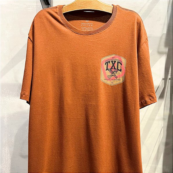 CAMISETA TXC MC COMFORT ALGODÃO MARROM  MASCULINA