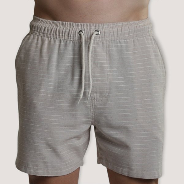 SHORT DESERT LINHO ESPORTE FINO LISTRADO BEGE MASCULINO