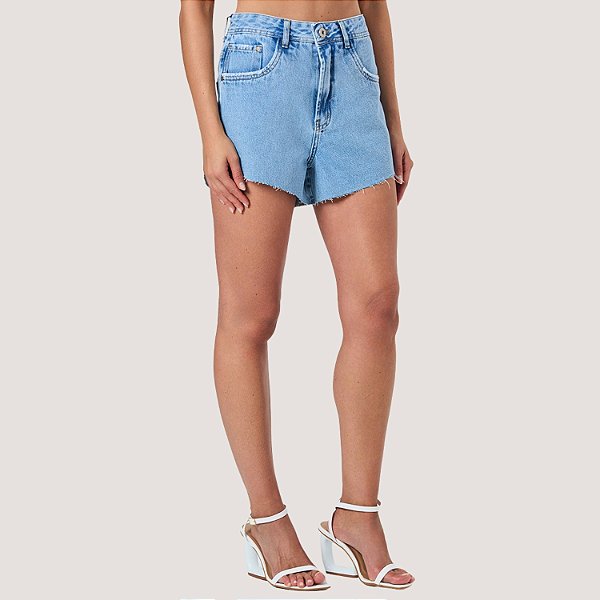 SHORT SLY JEANS CLARO BRUTO BASIC FEMININO