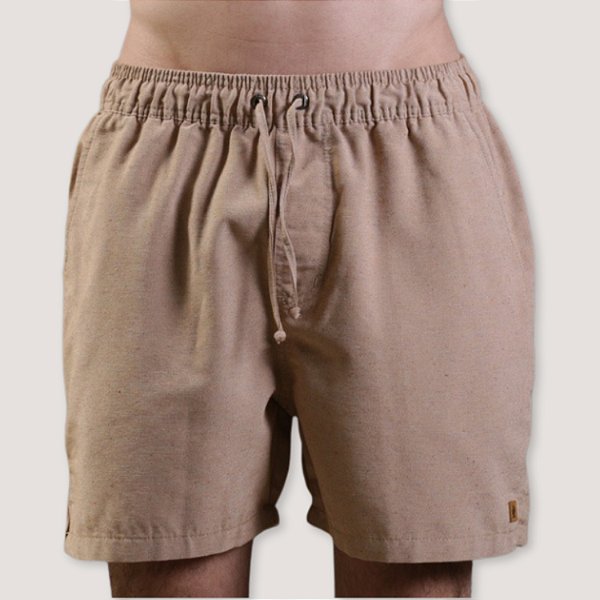 SHORT DESERT LINHO ESPORTE FINO COMFORT BEGE MASCULINO