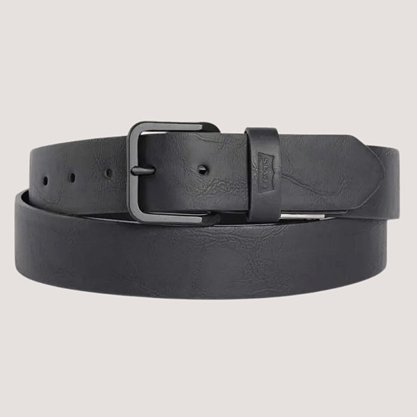 CINTO LEVIS COURO PRETO FIVELA FIXA MASCULINO