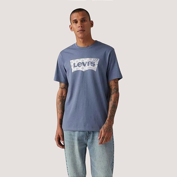 CAMISETA LEVIS MC SLIM ALGODÃO SILK AZUL MARINHO MASCULINA
