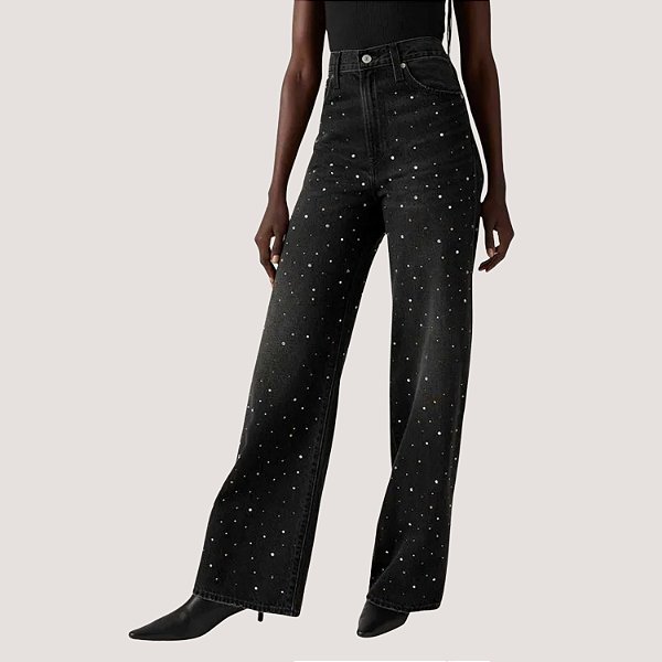 CALÇA LEVIS RIBCAGE JEANS BRUTO PRETO FEMININA