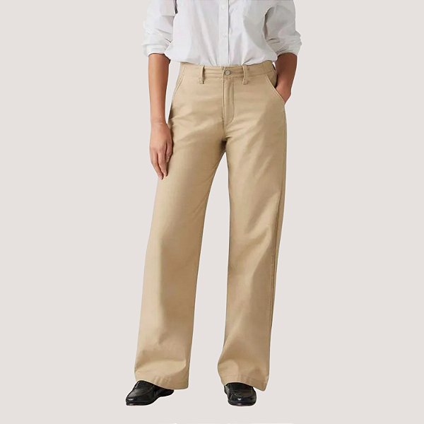 CALÇA LEVIS 90S BRIM BRUTO COMFORT BEGE FEMININA