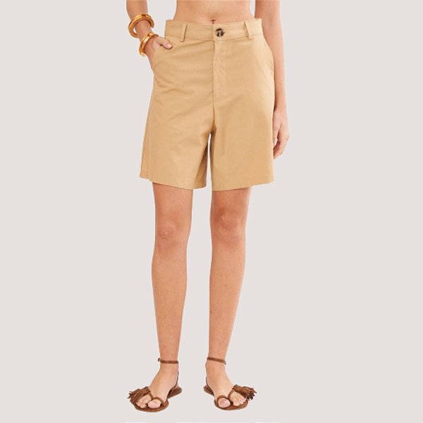 BERMUDA COLCCI ALFAIATARIA BEGE FEMININA