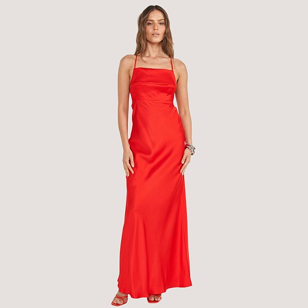 VESTIDO LONGO COLCCI REGATA VERMELHO FEMININO
