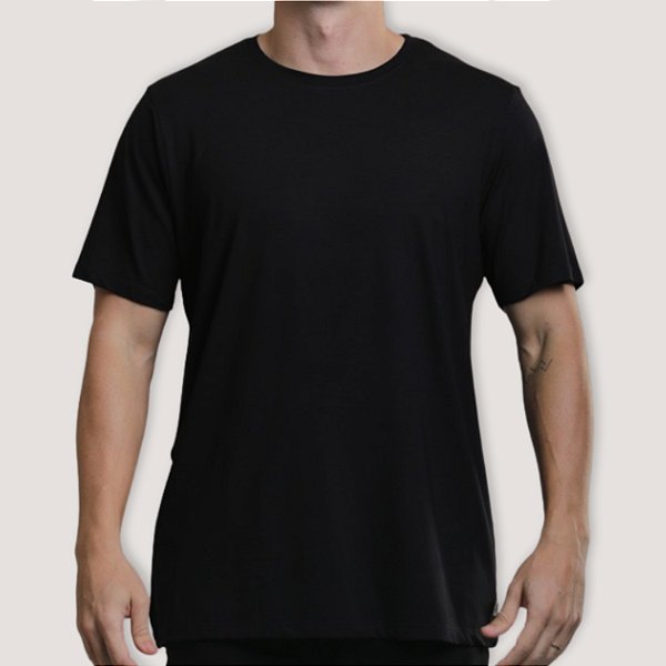 CAMISETA DESERT MC COMFORT ALGODÃO PIMA PRETO MASCULINA