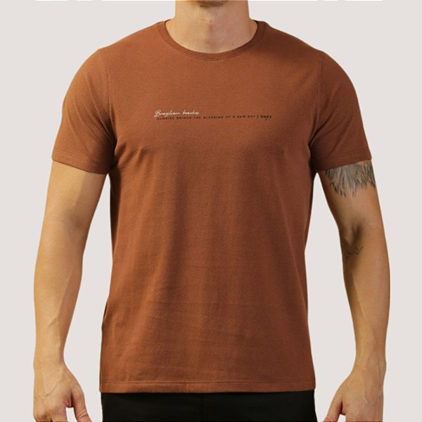 CAMISETA DESERT MC COMFOR ALGODÃO SILKADA MARROM MASCULINA