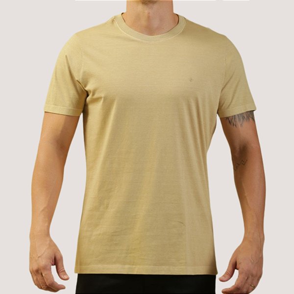 CAMISETA DESERT MC COMFORT ALGODÃO BEGE MASCULINA