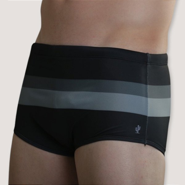 SUNGA DESERT POLIAMIDA BOXER  LISTRADA PRETO MASCULINO