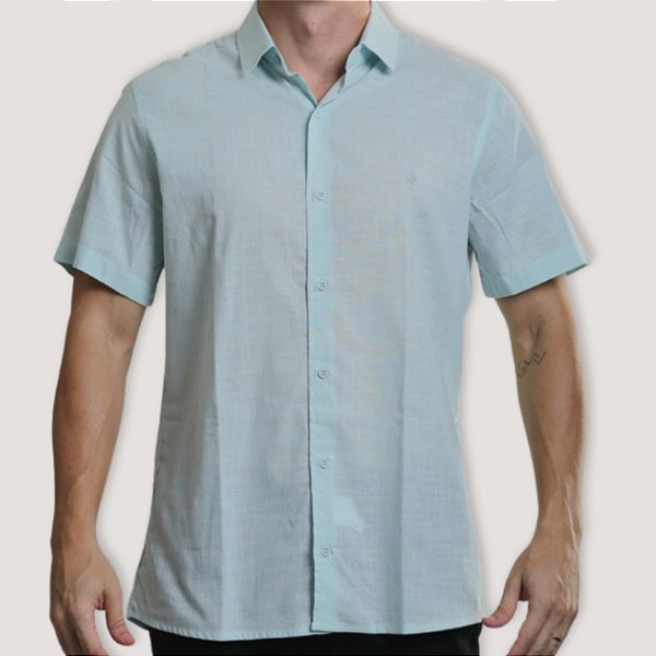 CAMISA DESERT MC SLIM ALGODÃO VERDE AGUA MASCULINO