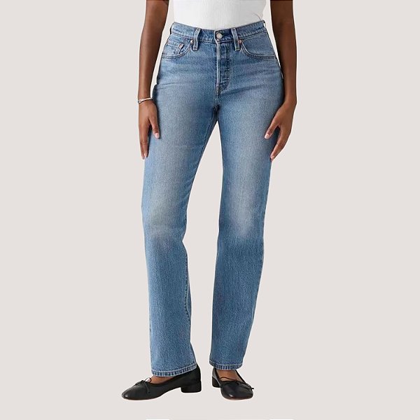 CALÇA LEVIS 501 JEANS MEDIO COM ELASTANO FEMININA