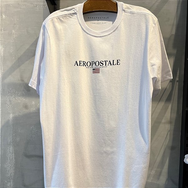 CAMISETA AEROPOSTALE MC COMFORT ALGODÃO OFF WHITE MASCULINA