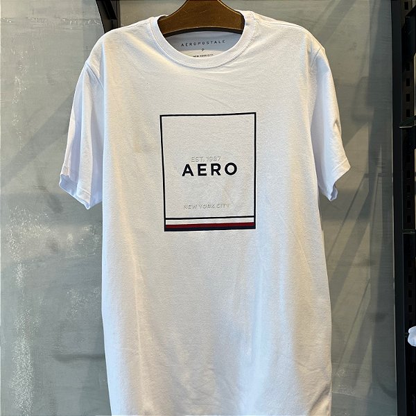 CAMISETA AEROPOSTALE MC COMFORT ALGODÃO BRANCO MASCULINA