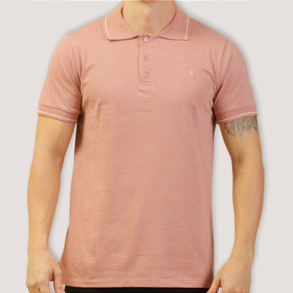POLO DESERT MC COMFORT PIQUET ALGODÃO SALMAO MASCULINA