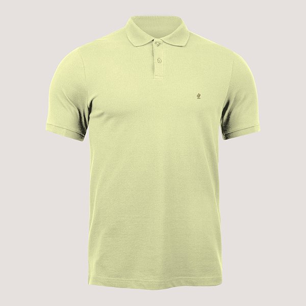 POLO DESERT MC COMFORT PIQUET ALGODAO AMARELO MASCULINA