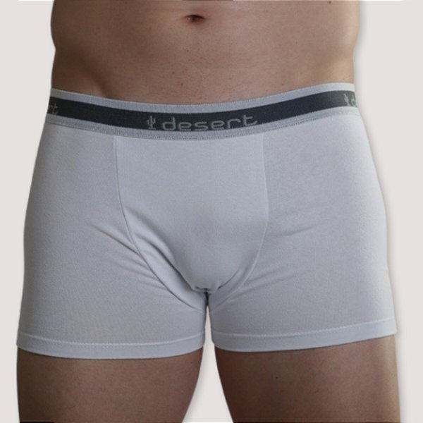 KIT 2 CUECAS DESERT ALGODÃO BOXER LISA BRANCO MASCULINA