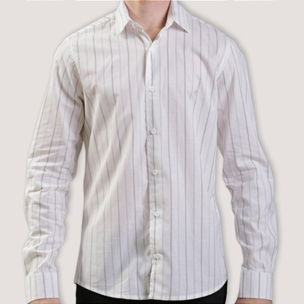 CAMISA DESERT ML SLIM ALGODÃO LISTRADO MASCULINA