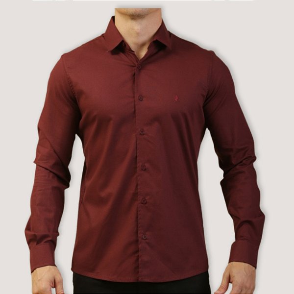 CAMISA DESERT ML SLIM ALGODÃO COM ELASTA BORDO MASCULINA