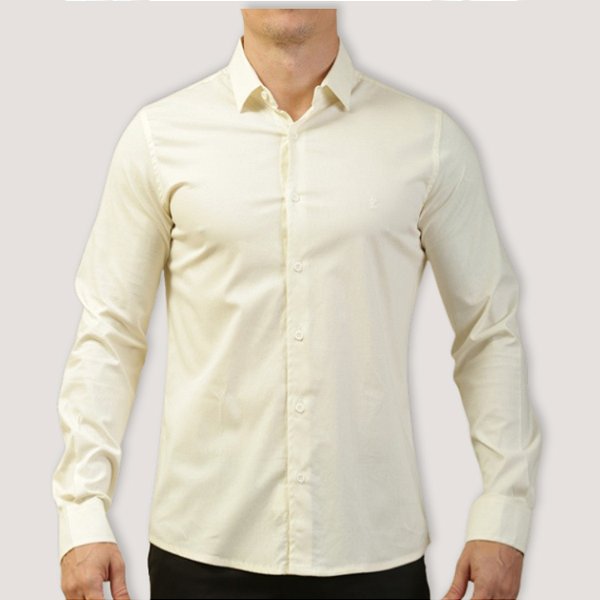 CAMISA DESERT ML SLIM ALGODÃO ELASTANO CRU MASCULINO