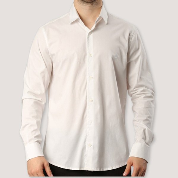 CAMISA DESERT ML SLIM ALGODÃO ELASTANO BRANCO MASCULINO