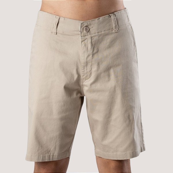 BERMUDA DESERT BRIM ELASTANO ESPORTE FINO BEGE MASCULINA