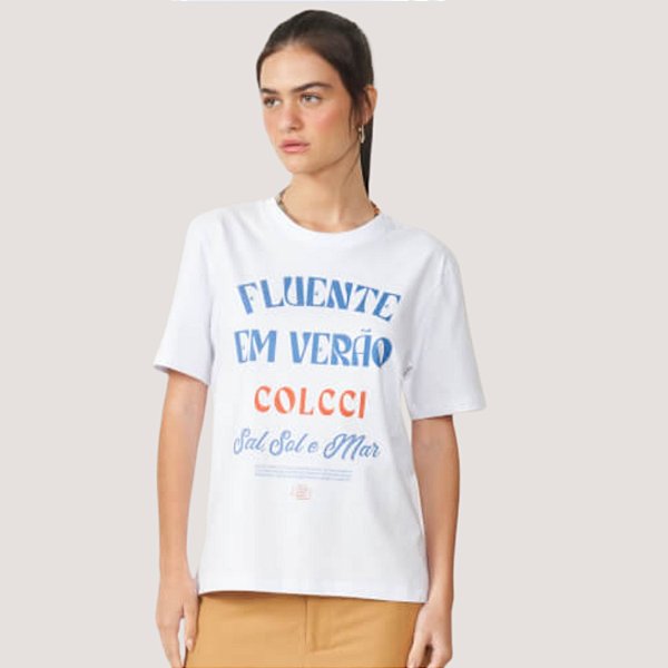 BLUSA COLCCI MC T-SHIRT BRANCO FEMININA