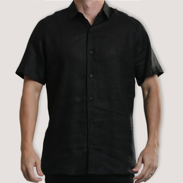 CAMISA DESERT MC SLIM LINHO PRETO MASCULINO