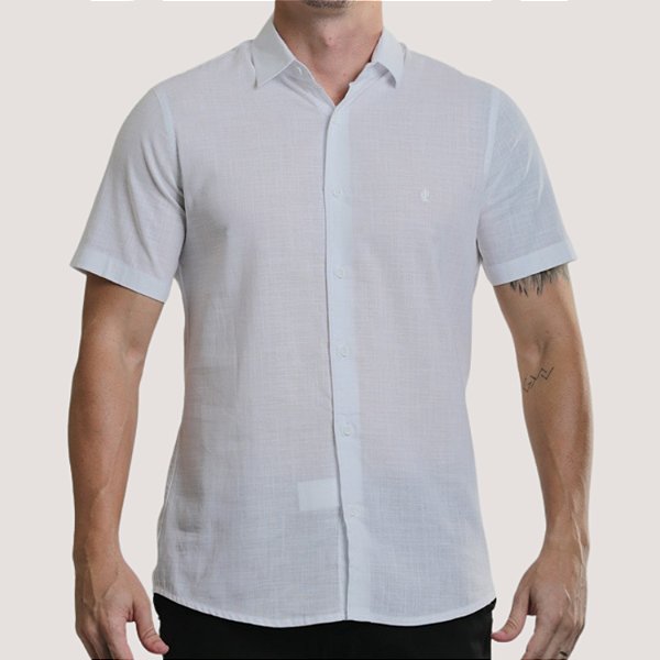 CAMISA DESERT MC SLIM ALGODÃO BRANCO MASCULINO