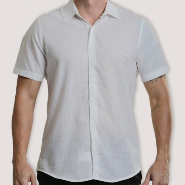 CAMISA DESERT MC SLIM ALGODÃO OFF WHITE MASCULINO