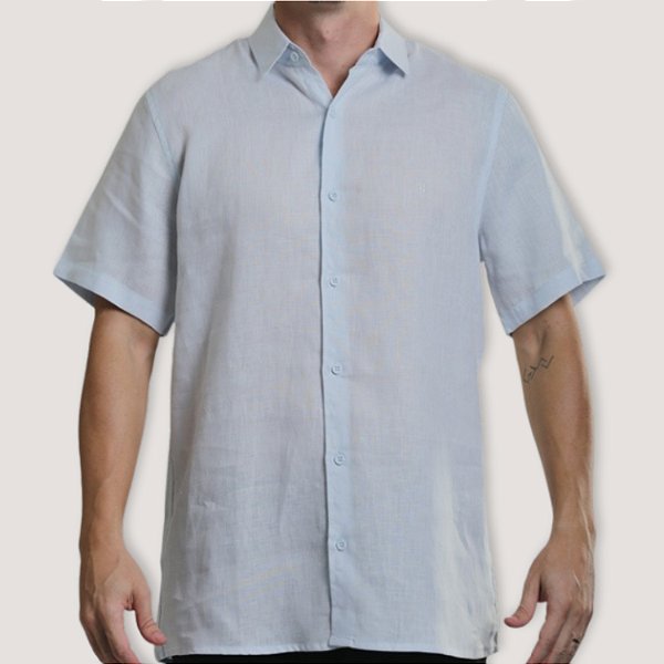 CAMISA DESERT MC SLIM ALGODÃO AZUL CLARO MASCULINO