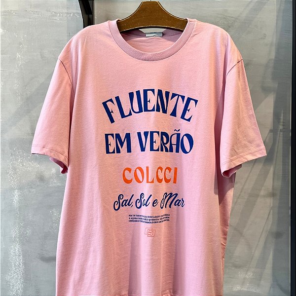 BLUSA COLCCI MC T-SHIRT ROSA SILKADA FEMININA