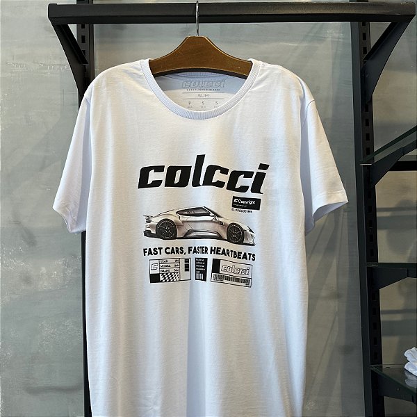 CAMISETA COLCCI MC SLIM ALGODAO BRANCO ESTAMPADO MASCULINA
