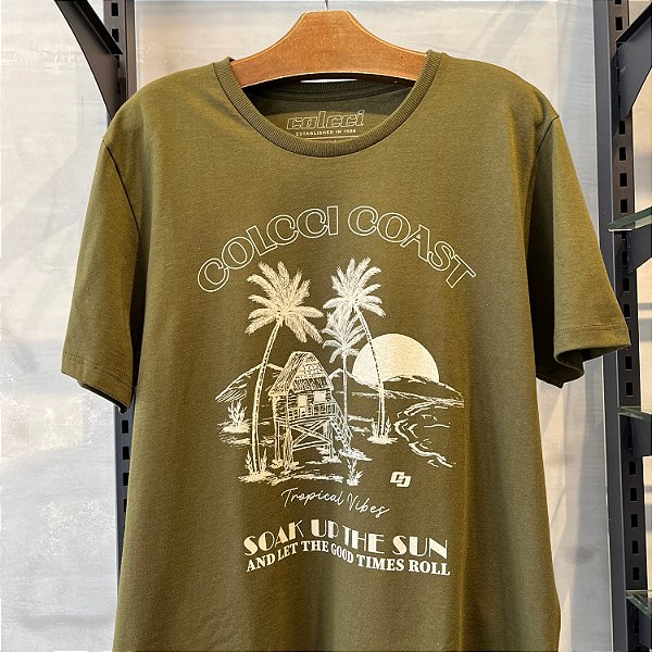 CAMISETA COLCCI MC COMFORT VERDE MASCULINA