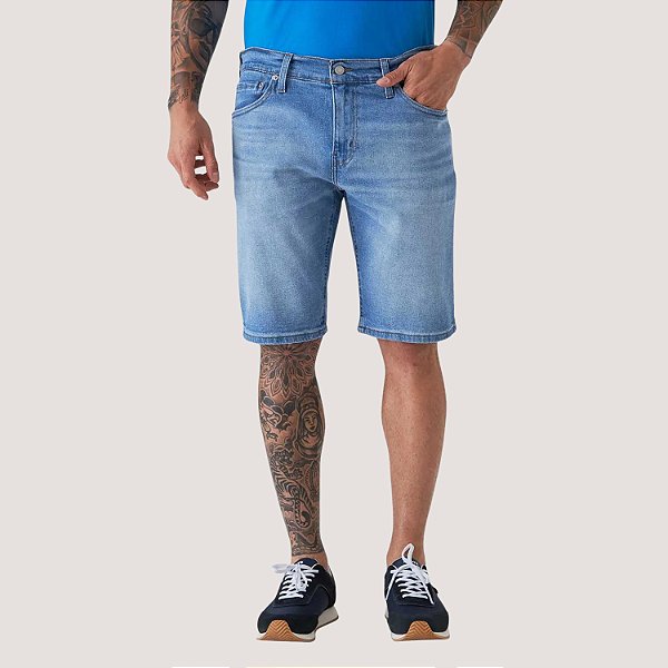 BERMUDA LEVIS JEANS CLARO COM ELASTANO SLIM MASCULINA