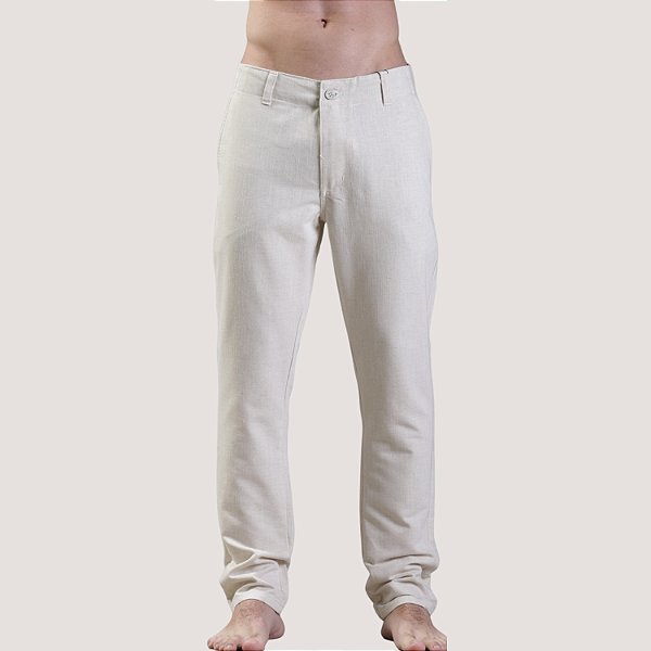 CALÇA DESERT LINHO ESPORTE FINO SKINNY OFF WHITE MASCULINA