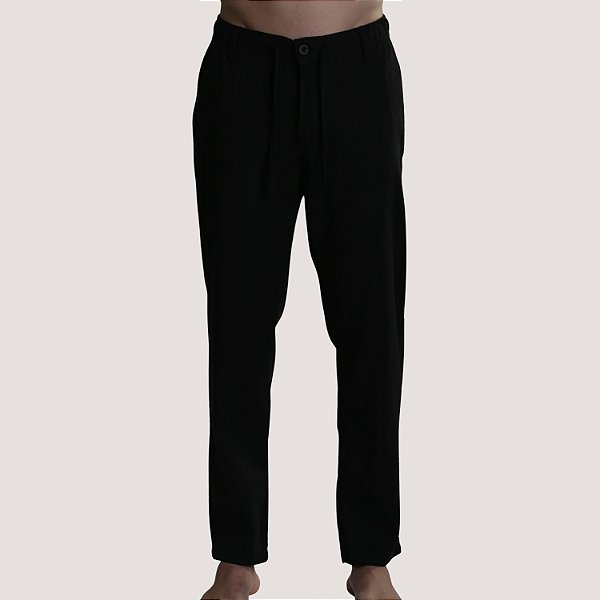 CALÇA DESERT LINHO ESPORTE FINO SLIM PRETO MASCULINA