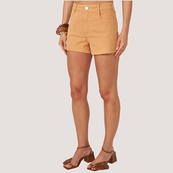 SHORT COLCCI BRIM COM ELASTANO BEGE FEMININO