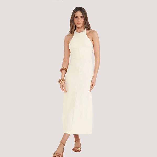 VESTIDO COLCCI FRENTE ÚNICA BEGE FEMININO