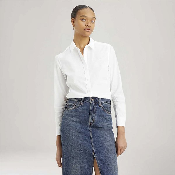 CAMISETE LEVIS ML  ALGODÃO LISA BRANCO FEMININA