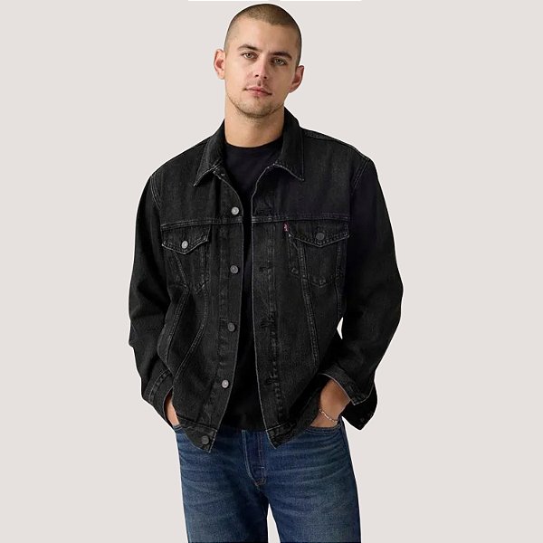 JAQUETA LEVIS BRIM  SEM CAPUZ PRETO MASCULINA