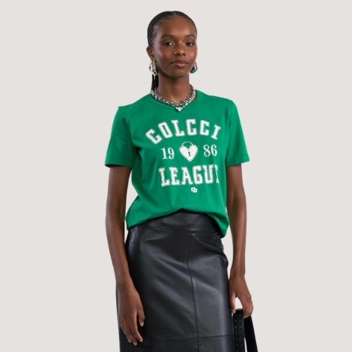 BLUSA COLCCI MANGA CURTA T-SHIRT VERDE FEMININO ADULTO
