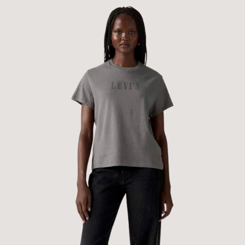 BLUSA LEVIS MANGA CURTA T-SHIRT ALGODÃO CHUMBO FEMININO ADULTO
