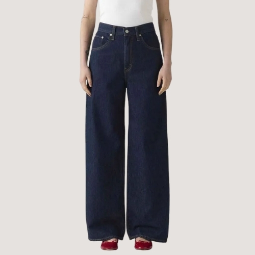 CALÇA LEVIS JEANS ESCURO BRUTO PANTALONA FEMININO ADULTO