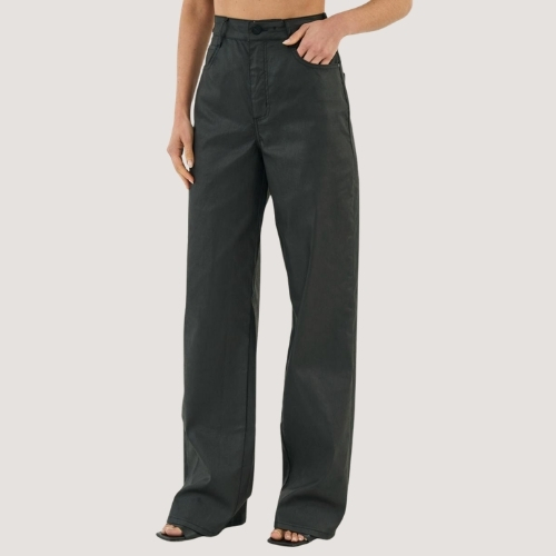 CALÇA COLCCI BRIM RESINADA PRETO FEMININO ADULTO